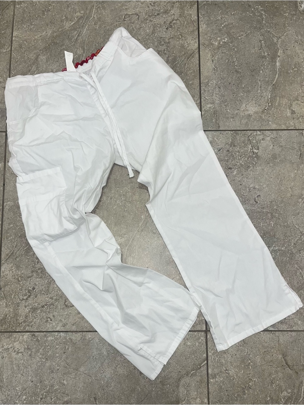 Women Dickies White Drawstring Cargo Pants